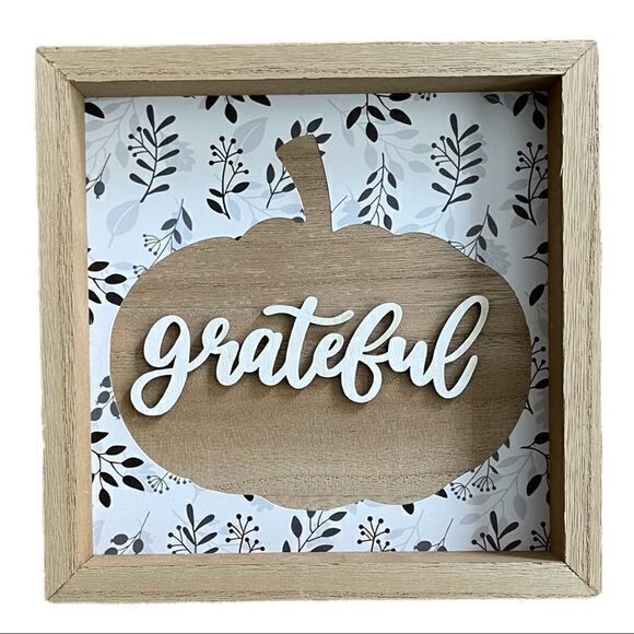 NWT Table Shelf Decor Wall Hanging GRATEFUL Decorative‎ Piece - Picture 1 of 2